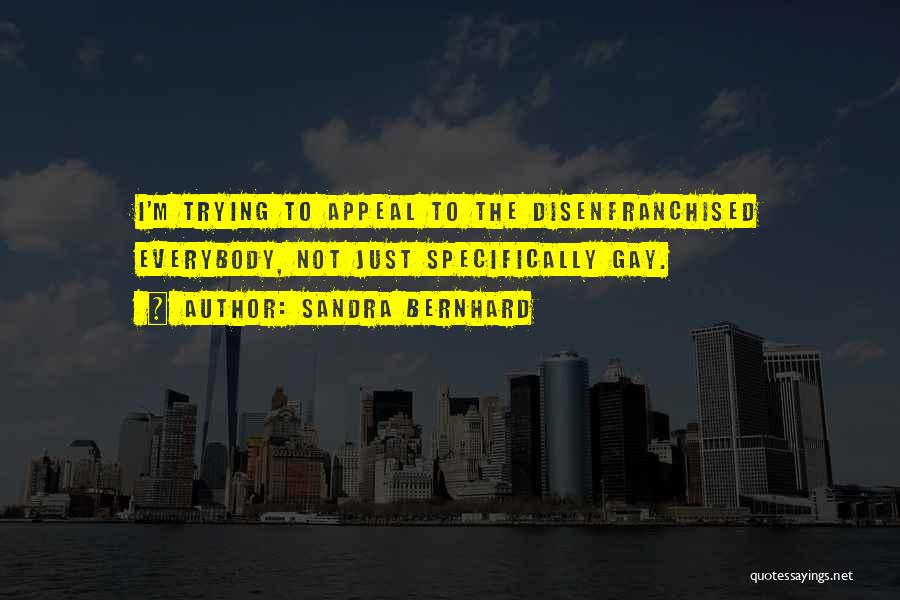 Sandra Bernhard Quotes: I'm Trying To Appeal To The Disenfranchised Everybody, Not Just Specifically Gay.