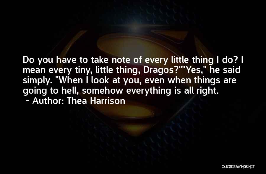 Thea Harrison Quotes: Do You Have To Take Note Of Every Little Thing I Do? I Mean Every Tiny, Little Thing, Dragos?yes, He