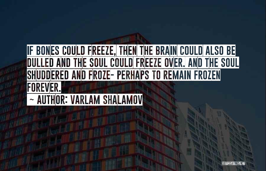 Varlam Shalamov Quotes: If Bones Could Freeze, Then The Brain Could Also Be Dulled And The Soul Could Freeze Over. And The Soul