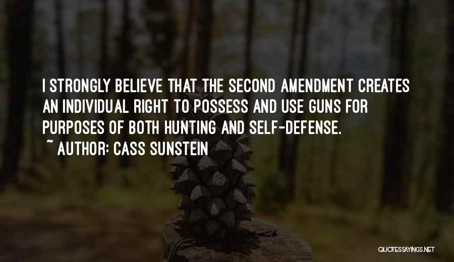 Cass Sunstein Quotes: I Strongly Believe That The Second Amendment Creates An Individual Right To Possess And Use Guns For Purposes Of Both