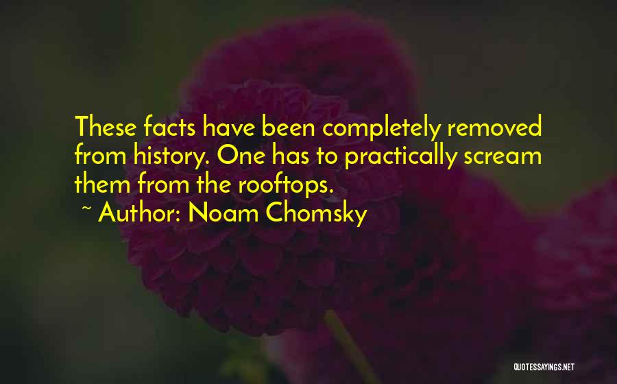 Noam Chomsky Quotes: These Facts Have Been Completely Removed From History. One Has To Practically Scream Them From The Rooftops.