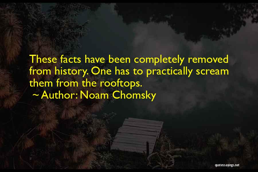Noam Chomsky Quotes: These Facts Have Been Completely Removed From History. One Has To Practically Scream Them From The Rooftops.