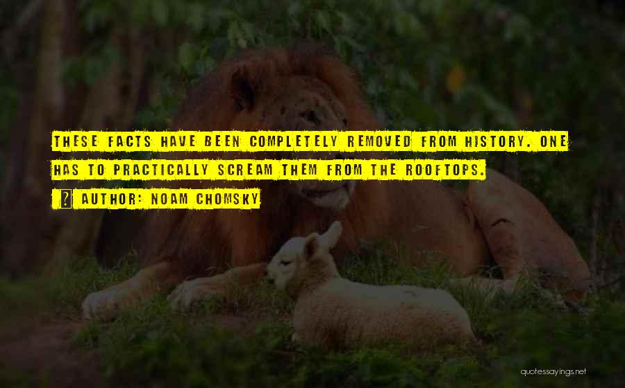 Noam Chomsky Quotes: These Facts Have Been Completely Removed From History. One Has To Practically Scream Them From The Rooftops.