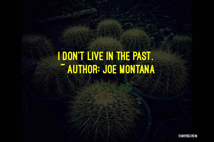 Joe Montana Quotes: I Don't Live In The Past.