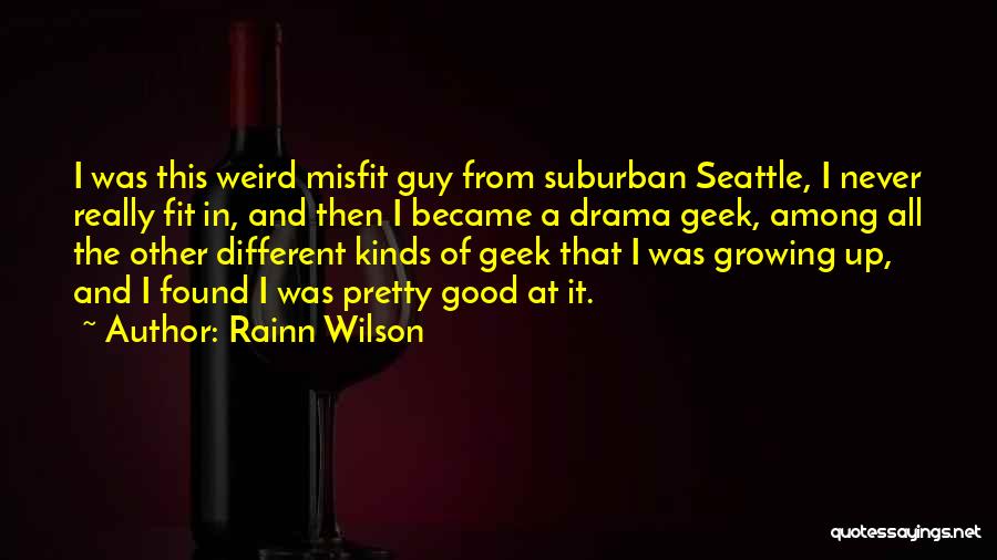 Rainn Wilson Quotes: I Was This Weird Misfit Guy From Suburban Seattle, I Never Really Fit In, And Then I Became A Drama