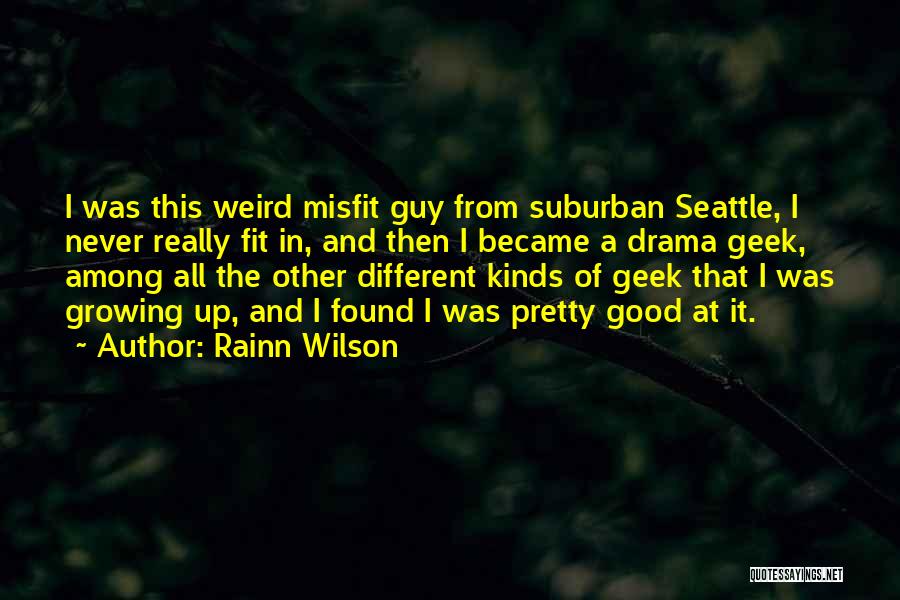 Rainn Wilson Quotes: I Was This Weird Misfit Guy From Suburban Seattle, I Never Really Fit In, And Then I Became A Drama