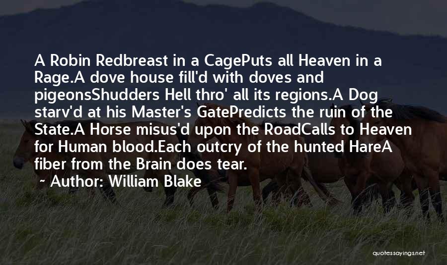 William Blake Quotes: A Robin Redbreast In A Cageputs All Heaven In A Rage.a Dove House Fill'd With Doves And Pigeonsshudders Hell Thro'