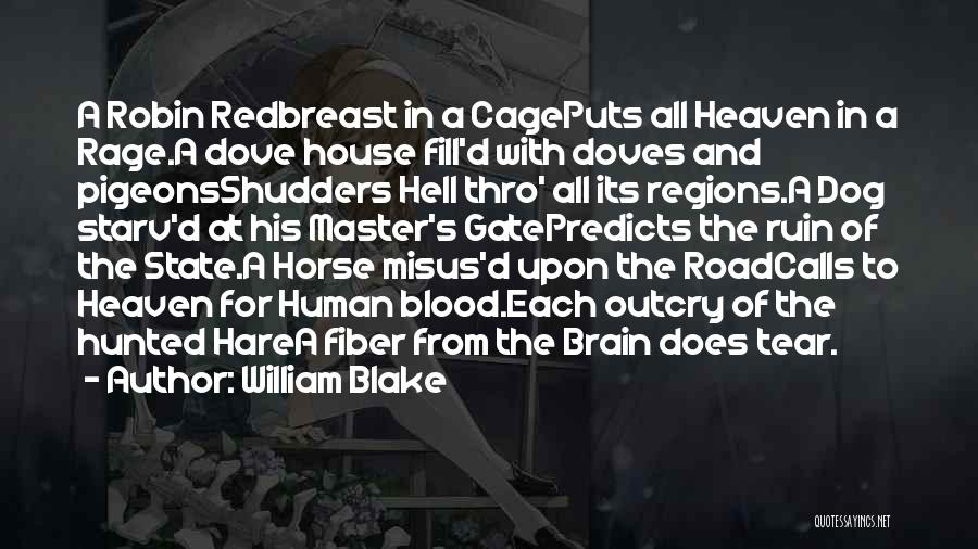 William Blake Quotes: A Robin Redbreast In A Cageputs All Heaven In A Rage.a Dove House Fill'd With Doves And Pigeonsshudders Hell Thro'