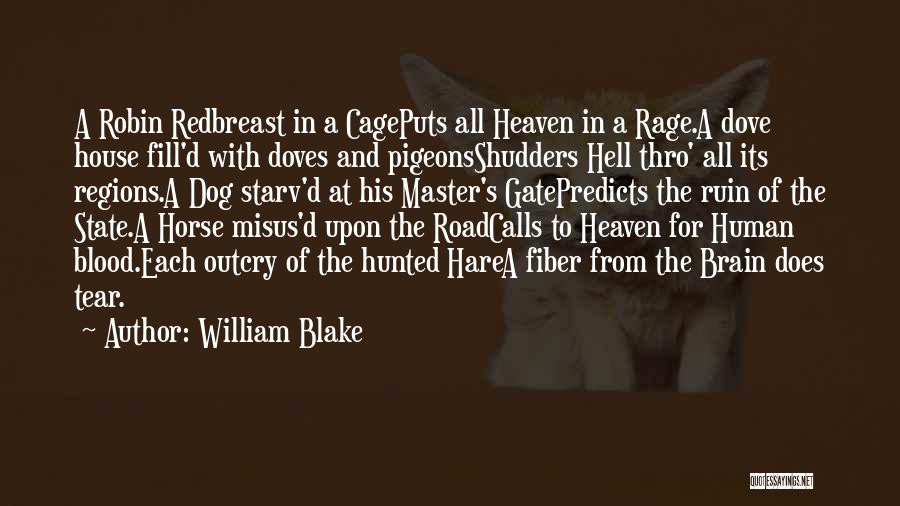 William Blake Quotes: A Robin Redbreast In A Cageputs All Heaven In A Rage.a Dove House Fill'd With Doves And Pigeonsshudders Hell Thro'