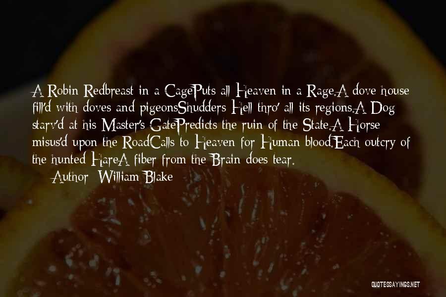 William Blake Quotes: A Robin Redbreast In A Cageputs All Heaven In A Rage.a Dove House Fill'd With Doves And Pigeonsshudders Hell Thro'