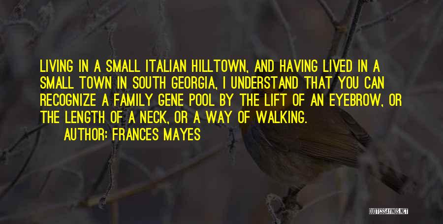Frances Mayes Quotes: Living In A Small Italian Hilltown, And Having Lived In A Small Town In South Georgia, I Understand That You