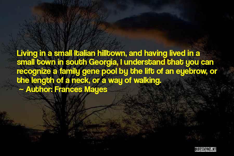 Frances Mayes Quotes: Living In A Small Italian Hilltown, And Having Lived In A Small Town In South Georgia, I Understand That You