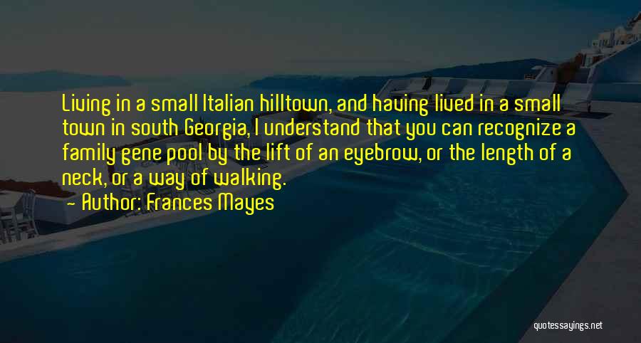 Frances Mayes Quotes: Living In A Small Italian Hilltown, And Having Lived In A Small Town In South Georgia, I Understand That You