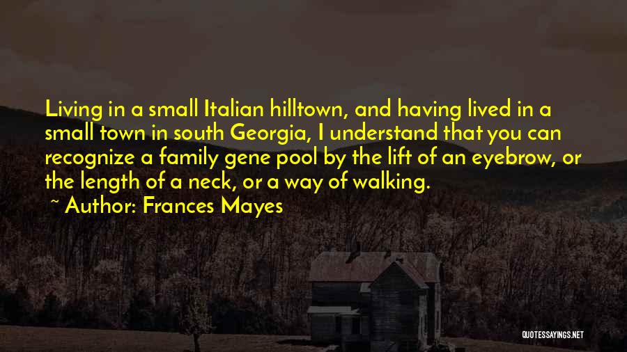 Frances Mayes Quotes: Living In A Small Italian Hilltown, And Having Lived In A Small Town In South Georgia, I Understand That You