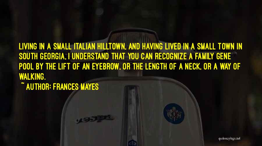 Frances Mayes Quotes: Living In A Small Italian Hilltown, And Having Lived In A Small Town In South Georgia, I Understand That You