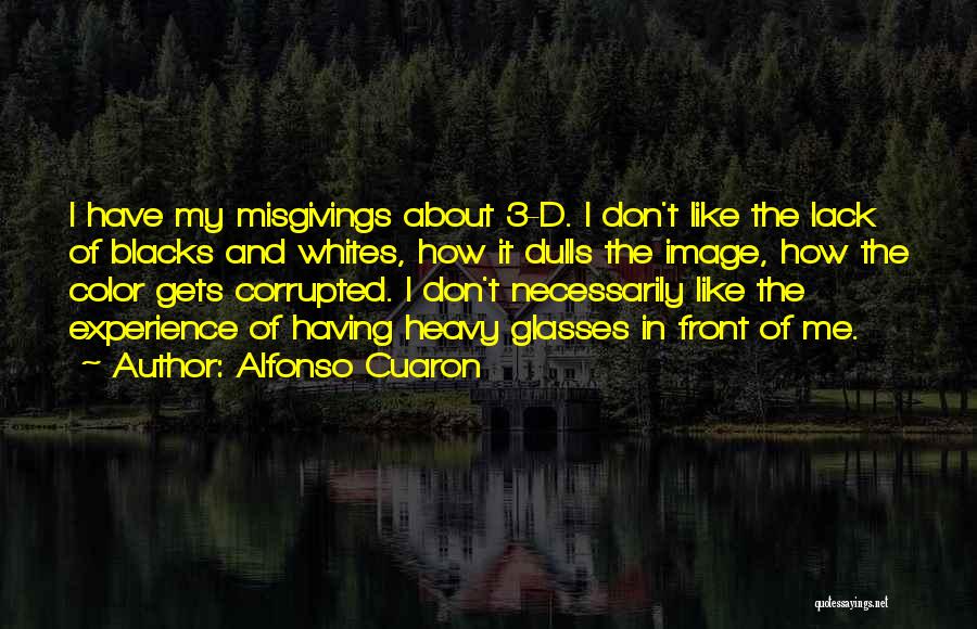 Alfonso Cuaron Quotes: I Have My Misgivings About 3-d. I Don't Like The Lack Of Blacks And Whites, How It Dulls The Image,