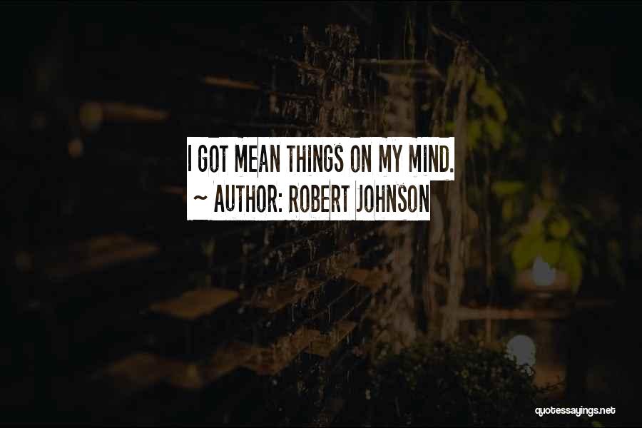 Robert Johnson Quotes: I Got Mean Things On My Mind.