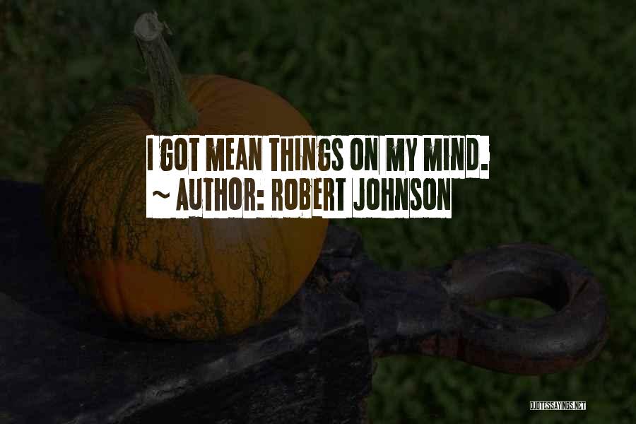 Robert Johnson Quotes: I Got Mean Things On My Mind.