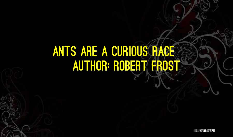Robert Frost Quotes: Ants Are A Curious Race
