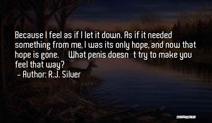 R.J. Silver Quotes: Because I Feel As If I Let It Down. As If It Needed Something From Me, I Was Its Only