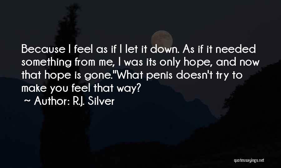 R.J. Silver Quotes: Because I Feel As If I Let It Down. As If It Needed Something From Me, I Was Its Only