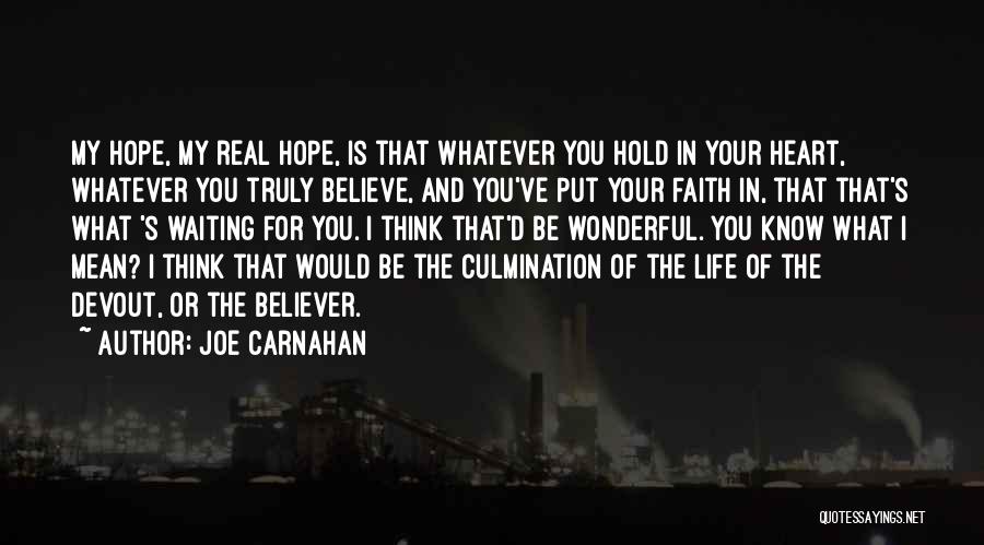 Joe Carnahan Quotes: My Hope, My Real Hope, Is That Whatever You Hold In Your Heart, Whatever You Truly Believe, And You've Put