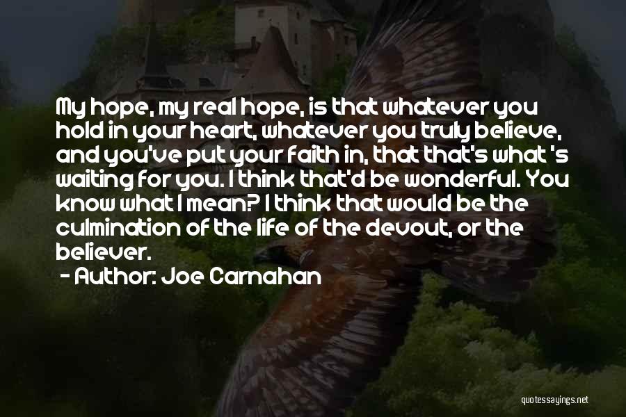 Joe Carnahan Quotes: My Hope, My Real Hope, Is That Whatever You Hold In Your Heart, Whatever You Truly Believe, And You've Put