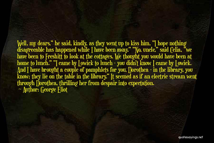 George Eliot Quotes: Well, My Dears, He Said, Kindly, As They Went Up To Kiss Him, I Hope Nothing Disagreeable Has Happened While