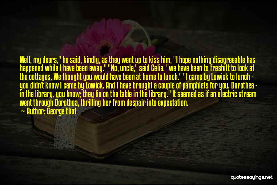 George Eliot Quotes: Well, My Dears, He Said, Kindly, As They Went Up To Kiss Him, I Hope Nothing Disagreeable Has Happened While