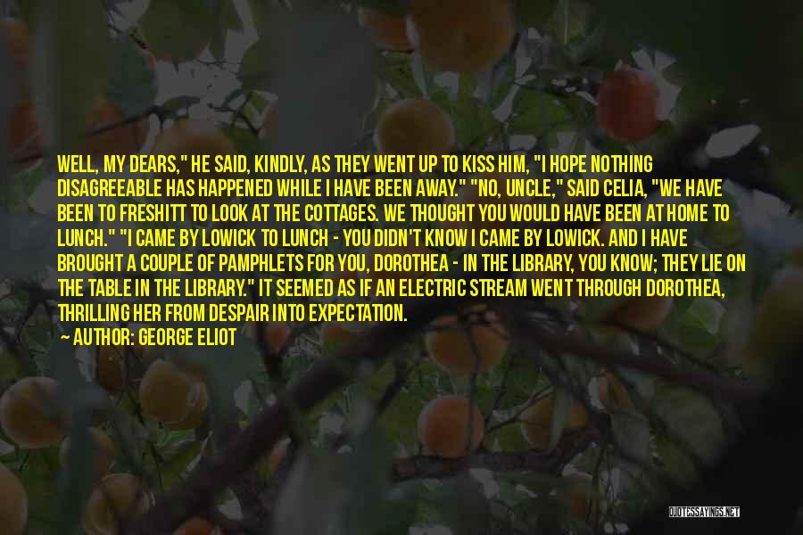 George Eliot Quotes: Well, My Dears, He Said, Kindly, As They Went Up To Kiss Him, I Hope Nothing Disagreeable Has Happened While