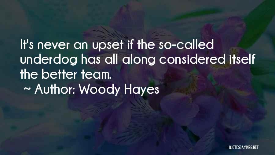 Woody Hayes Quotes: It's Never An Upset If The So-called Underdog Has All Along Considered Itself The Better Team.