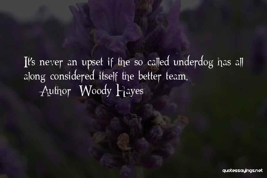 Woody Hayes Quotes: It's Never An Upset If The So-called Underdog Has All Along Considered Itself The Better Team.