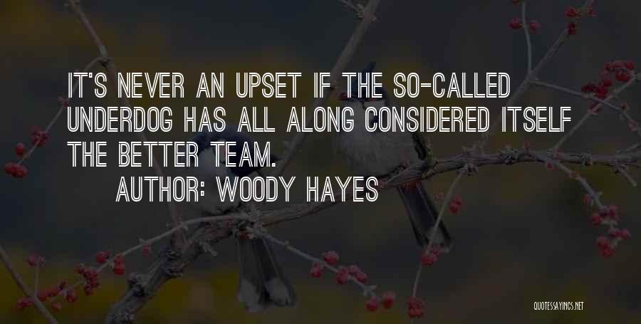 Woody Hayes Quotes: It's Never An Upset If The So-called Underdog Has All Along Considered Itself The Better Team.