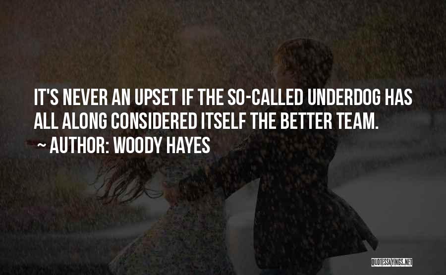 Woody Hayes Quotes: It's Never An Upset If The So-called Underdog Has All Along Considered Itself The Better Team.