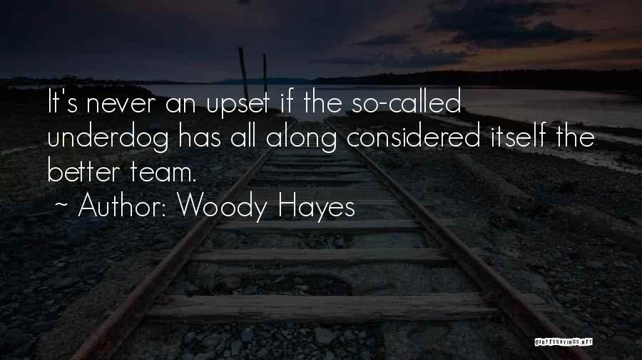 Woody Hayes Quotes: It's Never An Upset If The So-called Underdog Has All Along Considered Itself The Better Team.