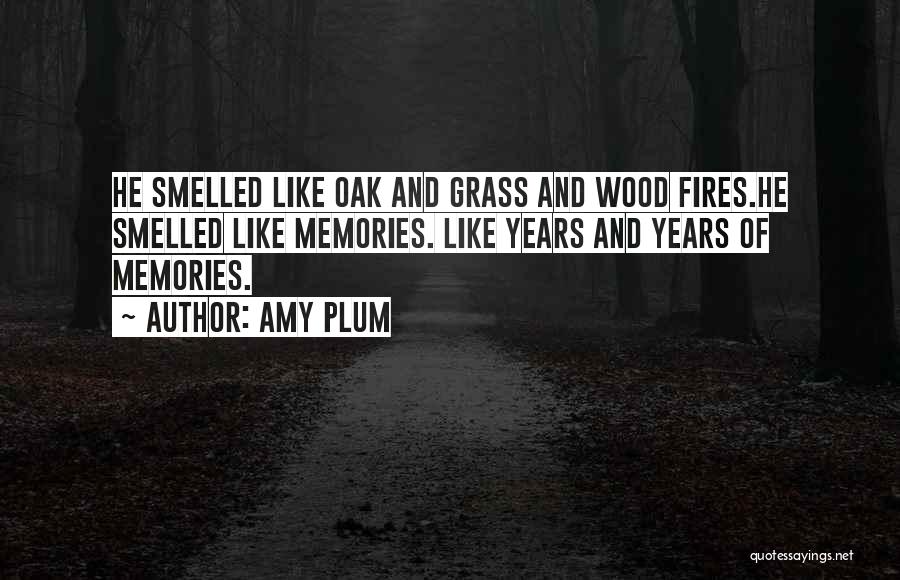 Amy Plum Quotes: He Smelled Like Oak And Grass And Wood Fires.he Smelled Like Memories. Like Years And Years Of Memories.