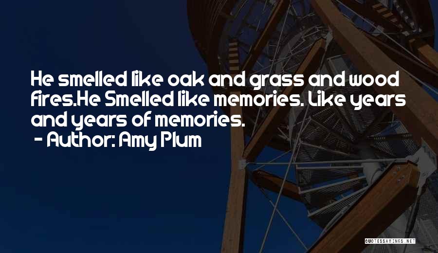 Amy Plum Quotes: He Smelled Like Oak And Grass And Wood Fires.he Smelled Like Memories. Like Years And Years Of Memories.