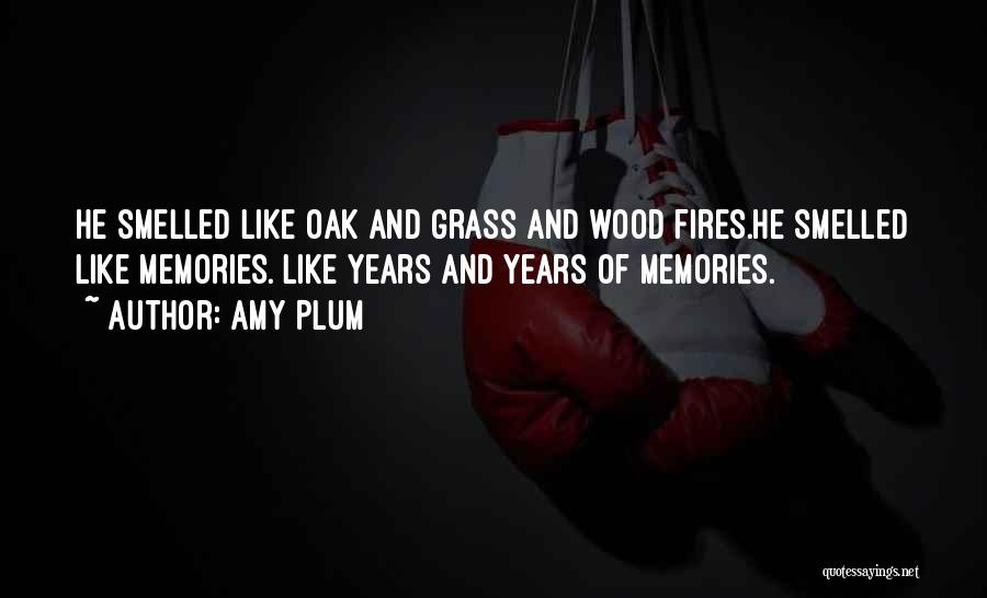 Amy Plum Quotes: He Smelled Like Oak And Grass And Wood Fires.he Smelled Like Memories. Like Years And Years Of Memories.