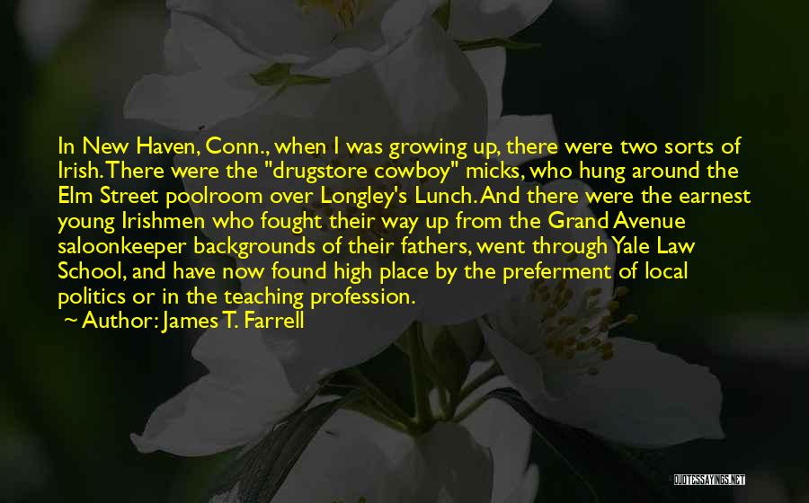 James T. Farrell Quotes: In New Haven, Conn., When I Was Growing Up, There Were Two Sorts Of Irish. There Were The Drugstore Cowboy