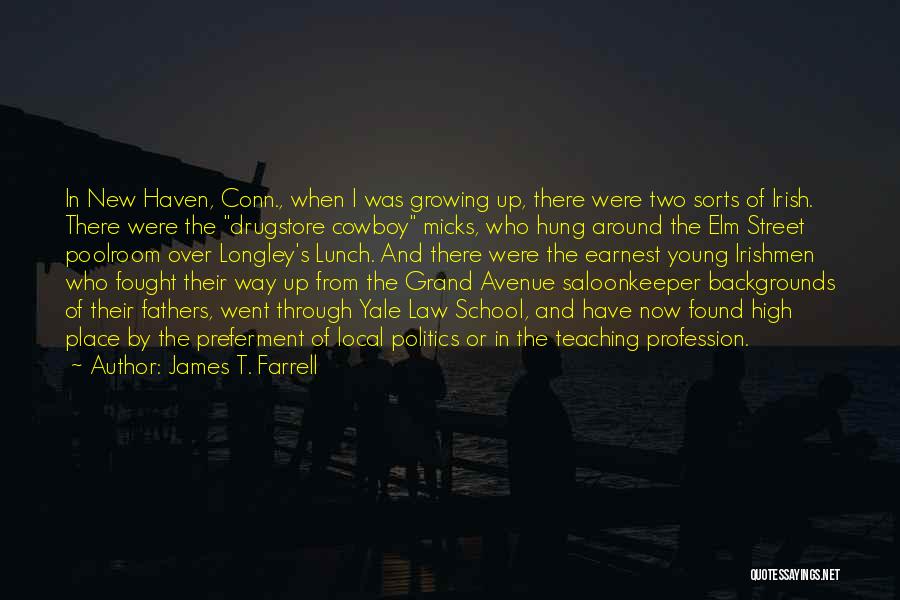 James T. Farrell Quotes: In New Haven, Conn., When I Was Growing Up, There Were Two Sorts Of Irish. There Were The Drugstore Cowboy
