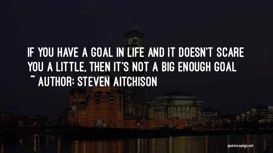 Steven Aitchison Quotes: If You Have A Goal In Life And It Doesn't Scare You A Little, Then It's Not A Big Enough