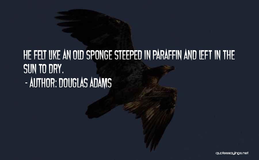 Douglas Adams Quotes: He Felt Like An Old Sponge Steeped In Paraffin And Left In The Sun To Dry.