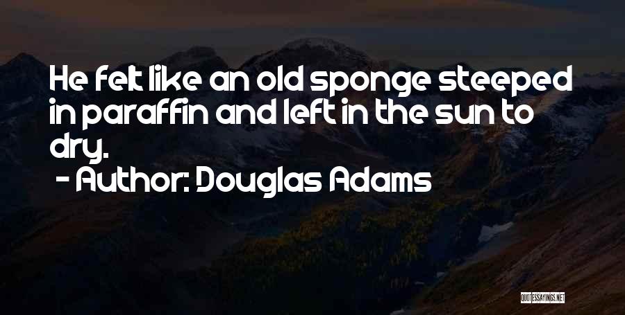 Douglas Adams Quotes: He Felt Like An Old Sponge Steeped In Paraffin And Left In The Sun To Dry.