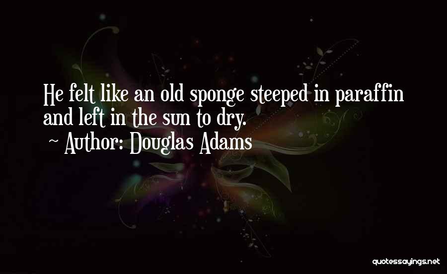 Douglas Adams Quotes: He Felt Like An Old Sponge Steeped In Paraffin And Left In The Sun To Dry.
