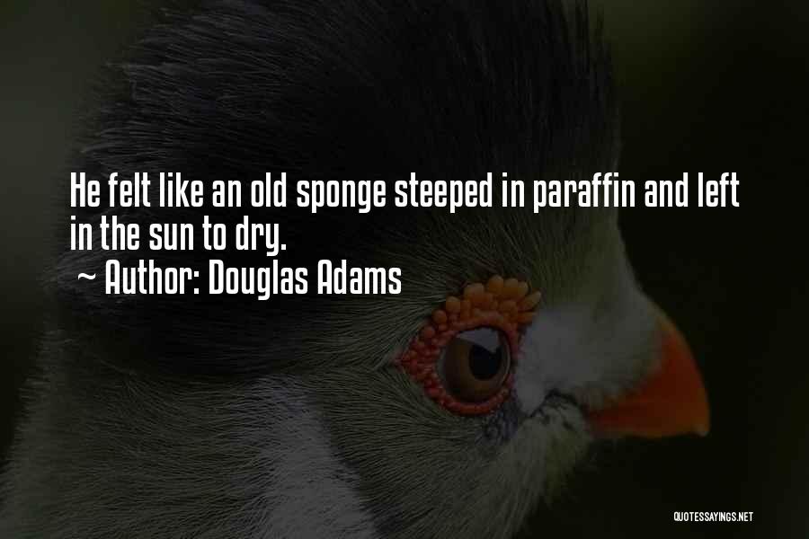 Douglas Adams Quotes: He Felt Like An Old Sponge Steeped In Paraffin And Left In The Sun To Dry.