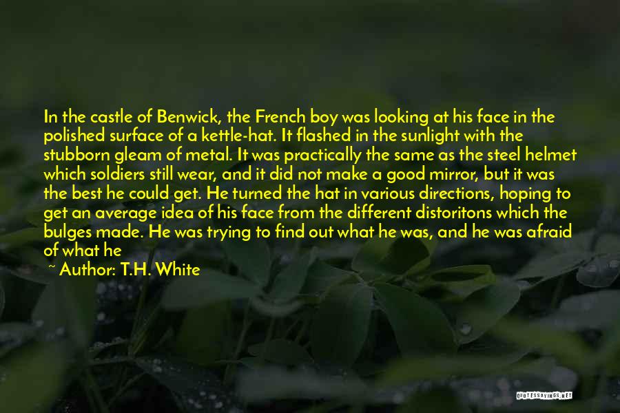 T.H. White Quotes: In The Castle Of Benwick, The French Boy Was Looking At His Face In The Polished Surface Of A Kettle-hat.