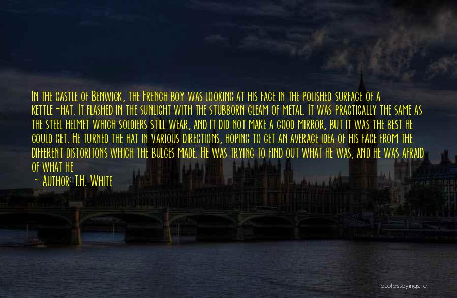 T.H. White Quotes: In The Castle Of Benwick, The French Boy Was Looking At His Face In The Polished Surface Of A Kettle-hat.