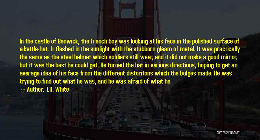 T.H. White Quotes: In The Castle Of Benwick, The French Boy Was Looking At His Face In The Polished Surface Of A Kettle-hat.