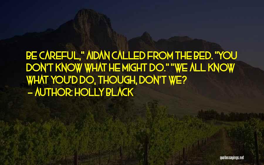 Holly Black Quotes: Be Careful, Aidan Called From The Bed. You Don't Know What He Might Do. We All Know What You'd Do,