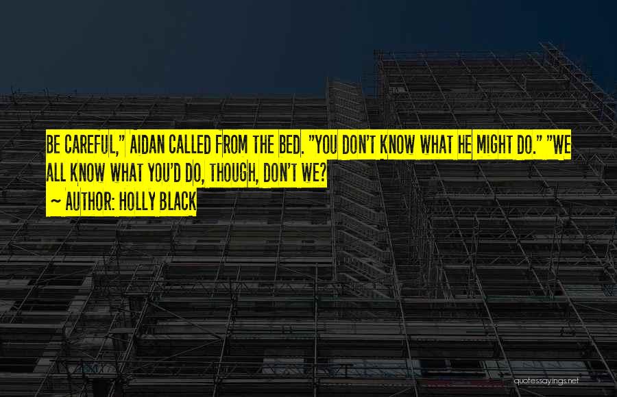 Holly Black Quotes: Be Careful, Aidan Called From The Bed. You Don't Know What He Might Do. We All Know What You'd Do,